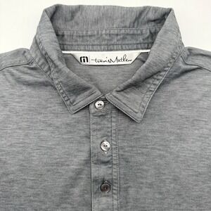 Travis Mathew Men's Short Sleeve Medium Solid Gray Golf Polo Shirt *READ*
